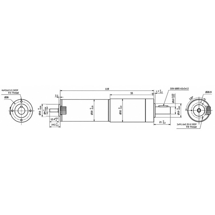 موتور و گیربکس مکسون مدل براشلس کد GB159-200w